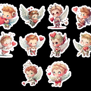 Cupid, Angel, Cherub, Set of 20 Stickers, Sticker, Journal Sticker, Die Cut Stickers, Watercolor Stickers, Cherub, Cupid, Angel