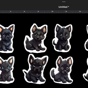 Kawaii Black German Shepherd Magnets, Decorative Magnets, Dog Magnets, Cartoon Dog Magnets, Dog Decor Magnets, Fridge Magnet, Police Dogs
