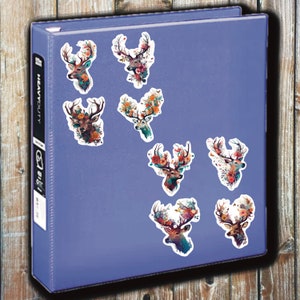 Buck Deer, Set of 24 Sticker, Sticker, Journal Sticker, Die Cut Stickers, Watercolor Deer Sticker, Hunting Buck Deer, Antlers