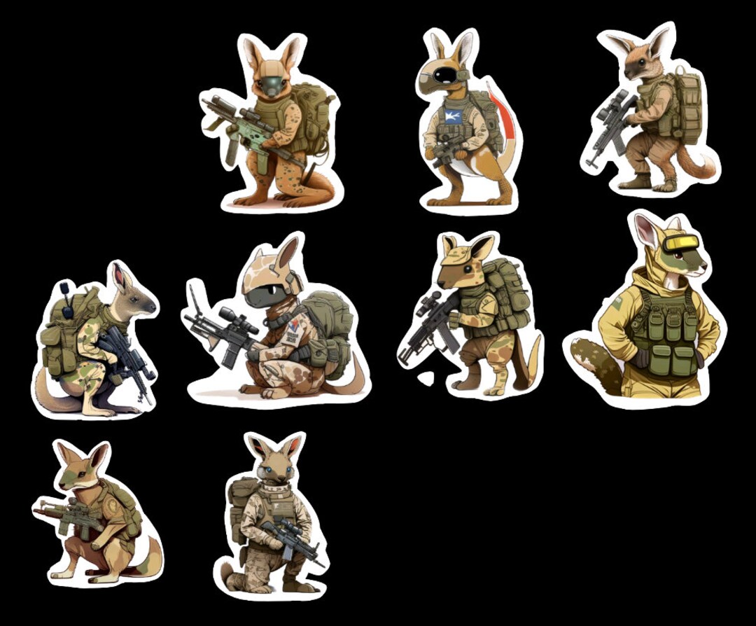 Kangaroo Stickers, Set of 27 Stickers, Sticker, Journal Sticker, Die ...