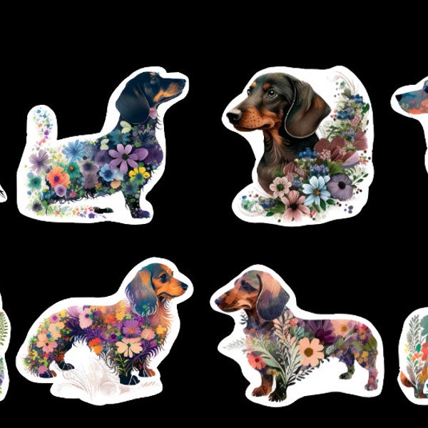 Dachshund Dog, Set of 8 Magnets, Watercolor Dog Magnets, Puppy Magnets, Weiner Dog Magnets, Dachshund Magnets, Decorative Magnets Only