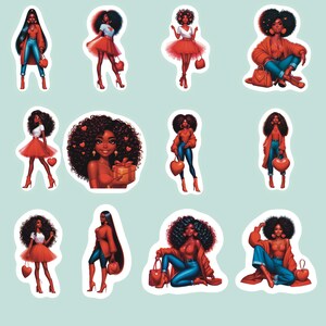 Black Women Stickers, Set of 24 Stickers, Classy Black Woman Stickers, Melanin Stickers, African American Stickers, Black Girl Stickers