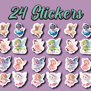 Anime Baby Fairy Stickers, Set of 24 Stickers, Journal Sticker, Die Cut Sticker, Manga Sticker, Fairy Sticker, Kawaii Stickers, Baby Fairies