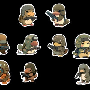 Platypus Stickers, Set of 27 Stickers, Sticker, Journal Sticker, Die Cut Sticker, Military Sticker, Tactical, Rifle, Camo Army