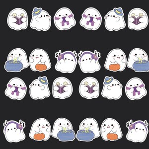 Ghost Stickers, Set of 24 Stickers, Journal Sticker, Halloween Stickers, Cute Ghost Sticker, Ghost With Headphones Stickers, Ghosts