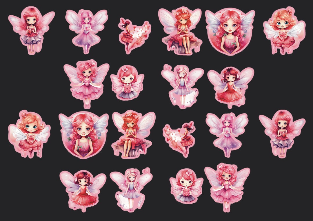 Fairy Stickers, Set of 20 Stickers, Valentine Sticker, Love Stickers ...