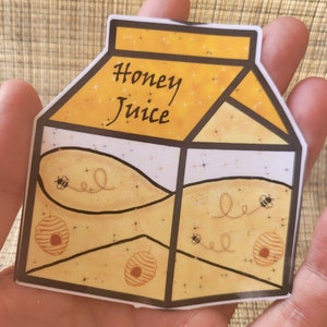 Honey Juice Milk Carton Sticker, Sticker, Laptop Sticker, Journal Sticker, Die Cut Stickers, Juice Box Sticker