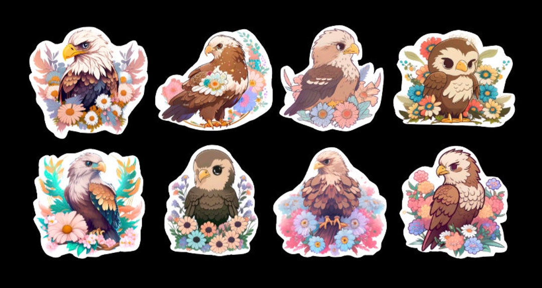 Eagle, Set of 24 Sticker, Sticker, Journal Sticker, Die Cut Stickers