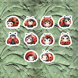 Ladybug Stickers, Set of 20 Stickers, Baby Ladybug Stickers, Ladybugs, Cute Ladybug Stickers, Adorable Ladybug Stickers