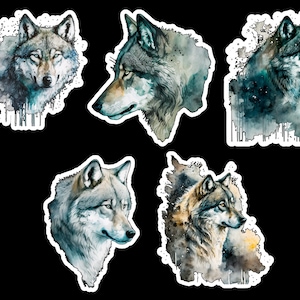 Wolf Set of 20 Stickers, Sticker, Journal Sticker, Die Cut Stickers, Wolves, Direwolf sticker, Wolf Stickers, Wild Animal