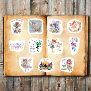 Fairy Sayings Stickers, Set of 22 Stickers, Journal Sticker, Die Cut Sticker, Fairy Sticker, Cute Fairies, Floral Sticker, Butterfly Sticker