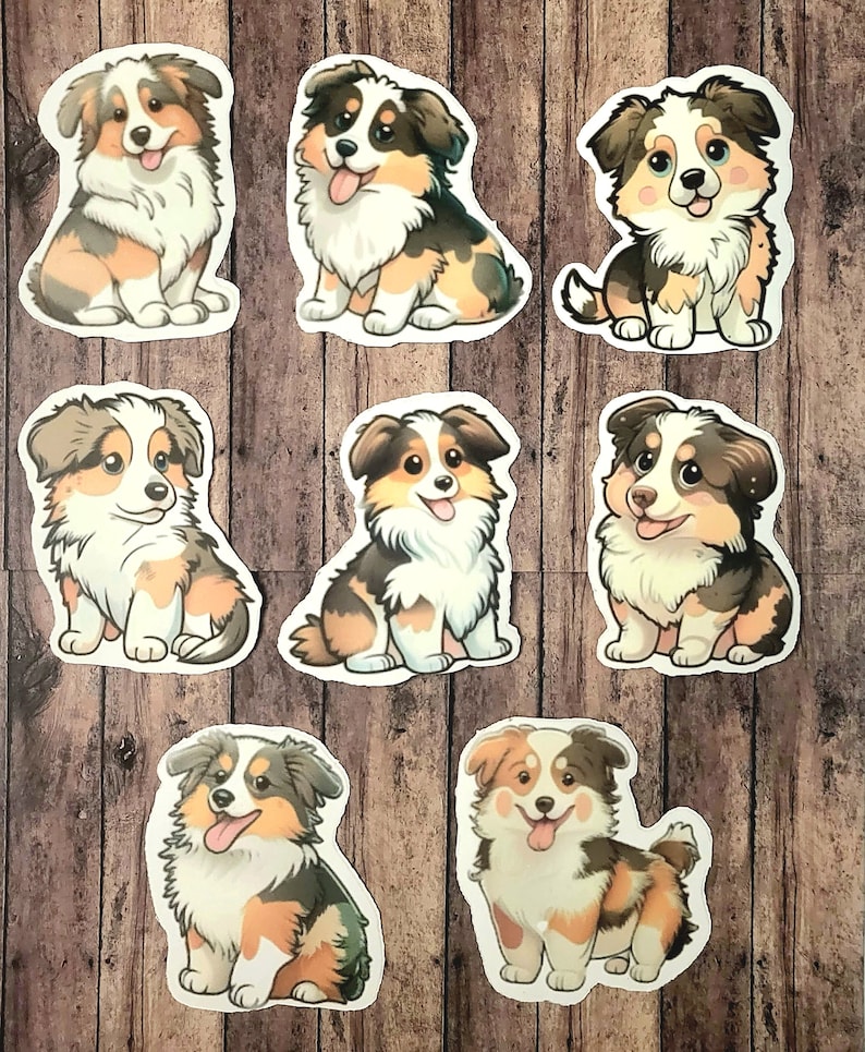 Australian Shepherd Set of 24 Stickers Waterproof Sticker Etsy
