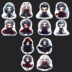 Vampire Stickers, Set 24 Sticker, Journal Sticker, Die Cut Stickers, Girl Vampie Stickers, Boy Vampire Sticker, Vampires, Black Cape Sticker