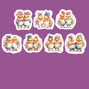 Easter Chick Stickers, Set of 21 Stickers, Easter Sticker, Chicken Sticker, Couple Stickers, Yellow Baby Chick Sticker, Spring Chick Sticker