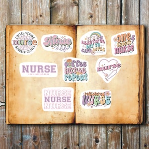 Nurse Saying Stickers, Set of 18 Stickers, Journal Sticker, Die Cut Stickers, Nurse Life Stickers, Medical Stickers, Inspirational Sticker