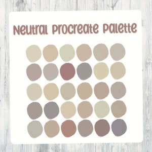 Neutral Earth Tone Procreate Color Palette, 30 color Palette, Complimentary Colors, Digital Art, Color Swatches, Procreate Brushes, IPad Pro