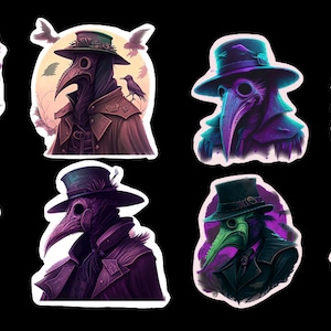 Pastel Goth Plague Doctor Magnets, Decorative Magnets, Magnets, Kawaii Magnets, Plague Decor Magnet, Fridge Magnets, Custom Magnet, Medieval