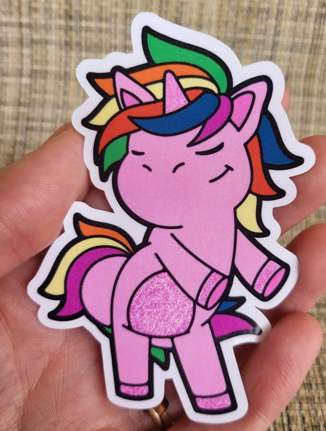 Rainbow Unicorn Sticker, Sticker, Laptop Sticker, Journal Sticker, Die