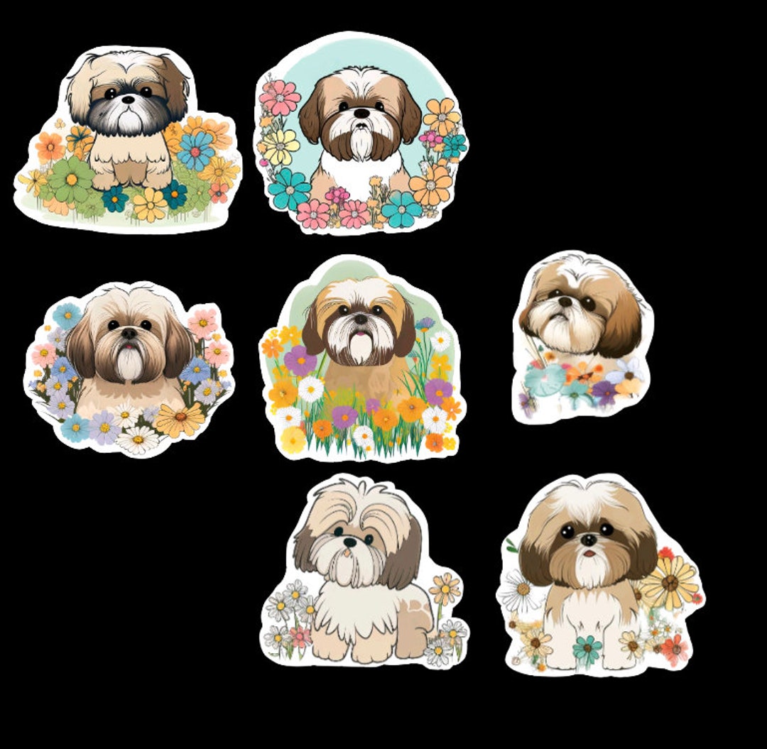 Shih Tzu Dog Stickers, Waterproof Die Cut Decals, Set of 21 - Etsy