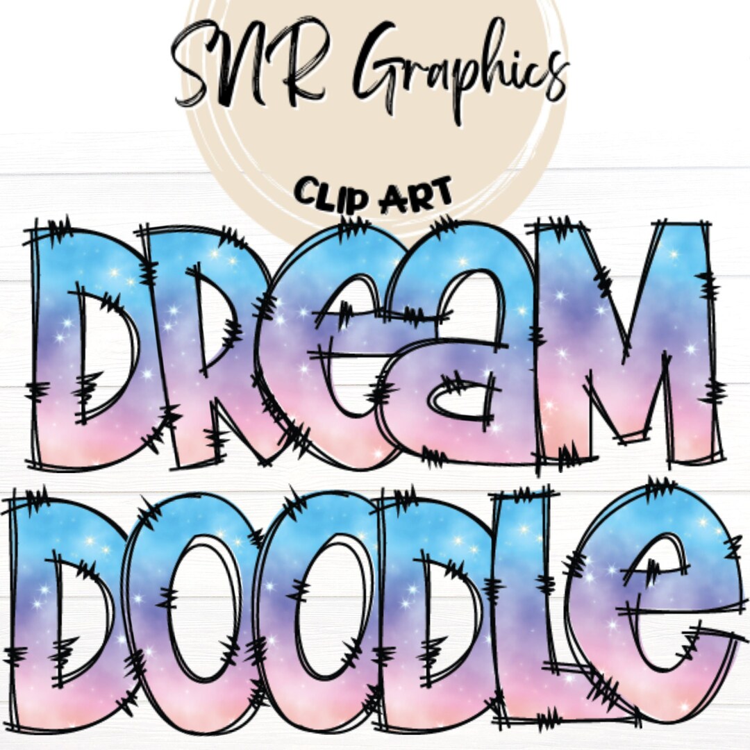 Dream Doodle Alphabet Clipart Font, Pastel Sleepover Letters (PNG ...