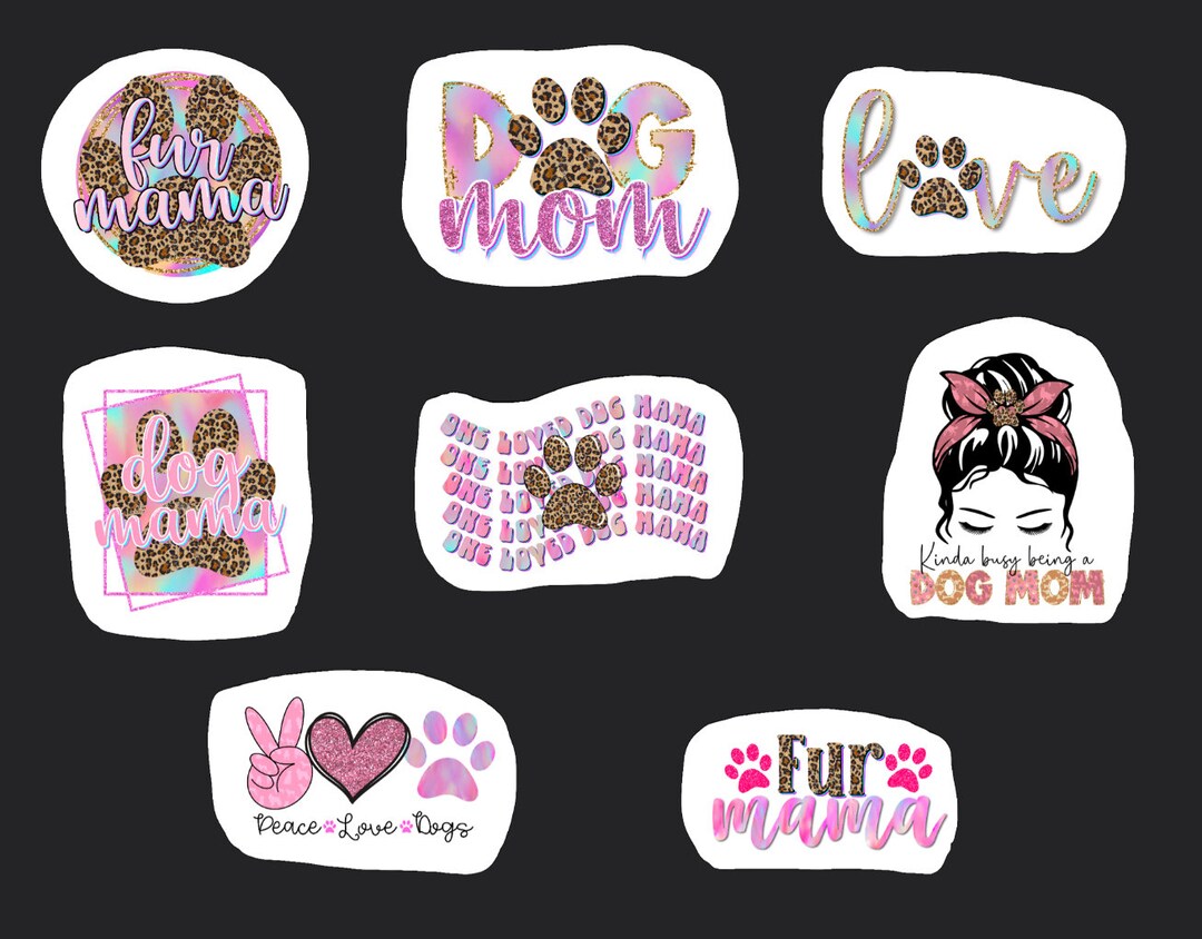 Dog Mom Stickers Set 16 Stickers Journal Sticker Die Cut Etsy