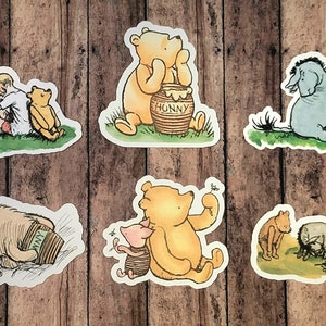 Winnie the Pooh, Set of 24 Stickers, Sticker, Journal Sticker, Die Cut Stickers, Pooh Bear, Honey Bear, Piglet, Eeyore, Christopher Robin