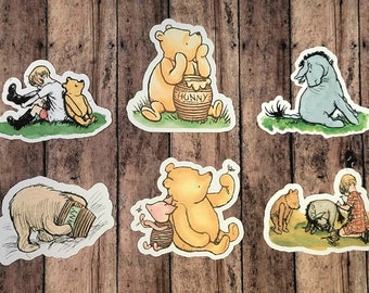 Winnie the Pooh, Set of 6 Magnets, Magnet, Pooh Bear, Honey Bear, Piglet, Eeyore, Tiger, Decorative Magnets Only