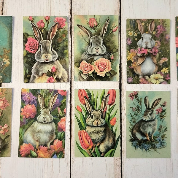 Vintage Rabbit Stickers Etsy