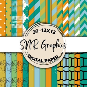 Gemini Digital Paper Bundle 12X12, Scrapbook Paper, Wallpaper, Digital Background,  Zodiac Paper, Astrological Background, Twins, Teal