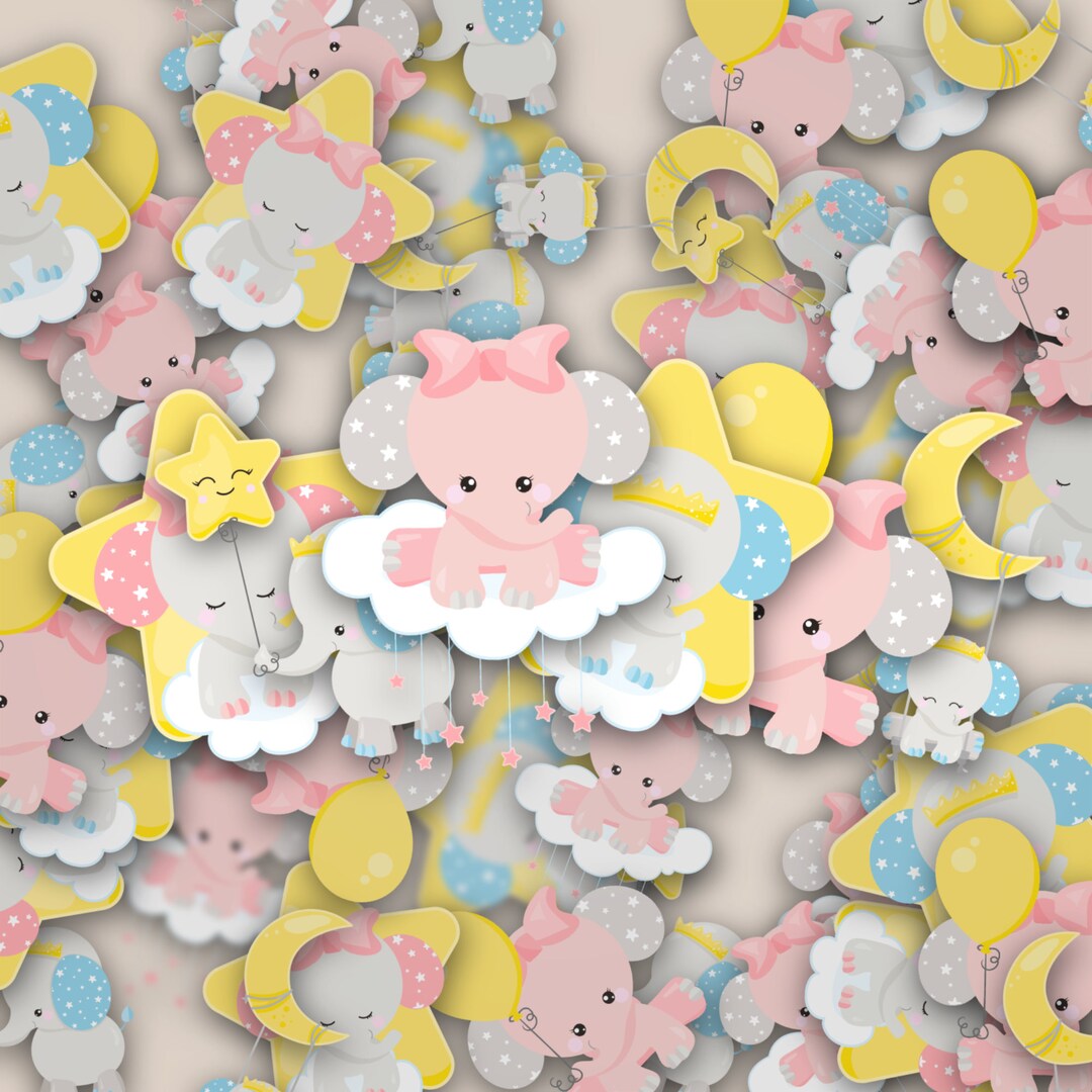 Baby Elephant Stickers Set of 36 Stickers Sticker Journal Etsy