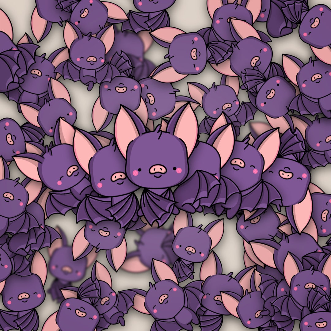 Kawaii Bat Stickers, Set of 20 Stickers, Sticker, Laptop Sticker, Journal Sticker, Die Cut