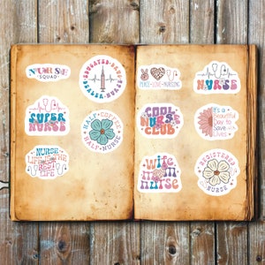 Nurse Saying Stickers, Set of 22 Stickers, Saying Stickers, Nurse Stickers, Nurse Squad Stickers, Hospital Stickers, Super Nurse Stickers