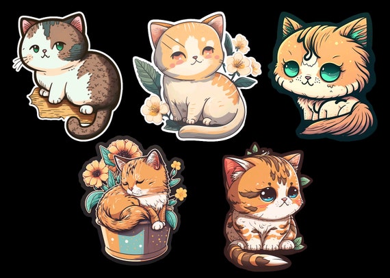 cute kawaii anime cat | Sticker