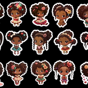 African American Girls, Set of 30 Stickers, Sticker, Journal Sticker, Die Cut Stickers, Black Girls, Brown Girls, Beautiful Girls