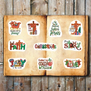 Christmas Jesus Sayings Sticker, Set of 20 Stickers, Journal Sticker, Die Cut Sticker, Jesus Sticker, Christmas Sticker, Religious Stickers