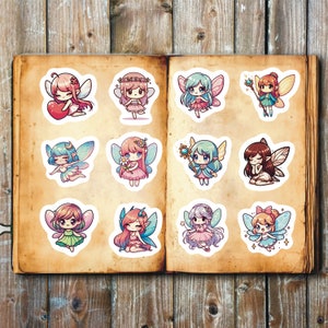 Anime Fairy Stickers, Set of 24 Stickers, Fairy Sticker, Fairies, Anime Stickers, Fairy Wing Stickers, Colorful Fairy Stickers