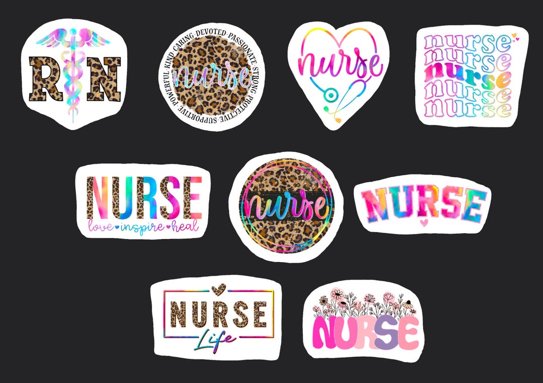 Nurse Stickers, Set of 18 Stickers, Journal Sticker, Die Cut Stickers