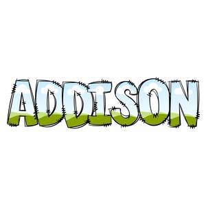Addison Doodle Letters Png With Doodle Outline, Name Clipart Alphabet ...