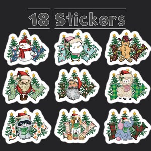Christmas Joy Stickers, Set of 18 Stickers, Christmas Stickers, Journal Sticker, Joy Sticker, Colorful Christmas Stickers, Christmas Joy