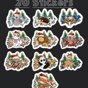 Christmas Joy Stickers, Set of 20 Stickers, Christmas Stickers, Journal Sticker, Joy Sticker, Colorful Christmas Stickers, Christmas Joy