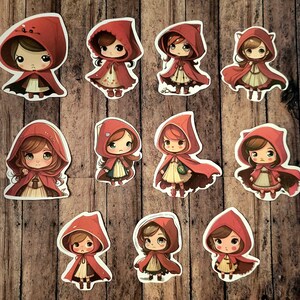 Little Red Riding Hood Magnets, Decorative Magnets, Red Hood Magnets, Fridge Magnets, Little Red Riding Hood Decor, Red Cape,