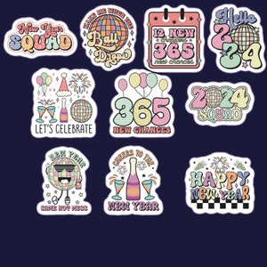 Embossed Sticker Pack - Retro Style DIY Stickers with Retro Stamps Motif -  20 Stickers