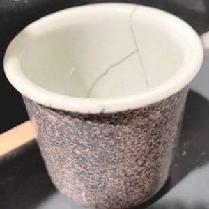 Traditional Kintsugi cup Brass lacquer food safe