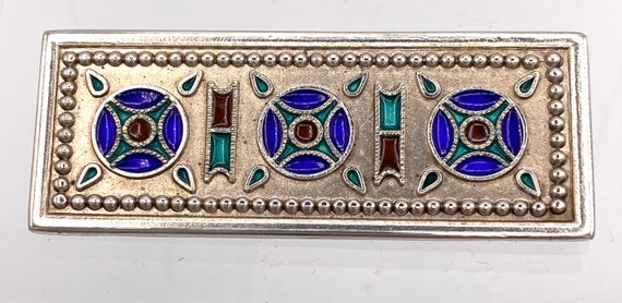 Sterling silver enamel brooch , Celtic or art nouv