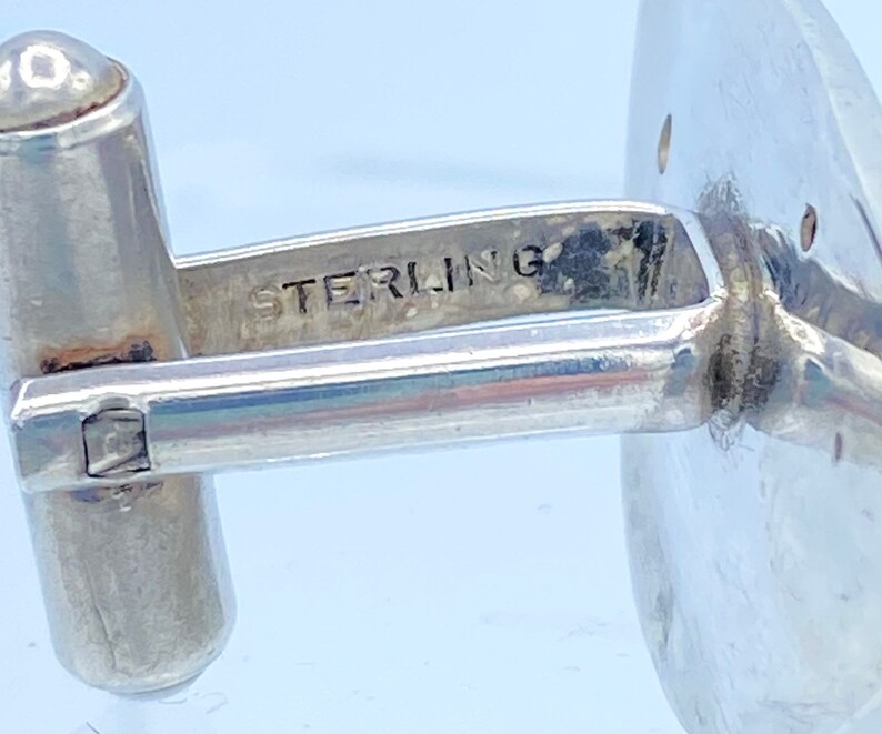 Mid Century sterling silver brutalist cufflinks