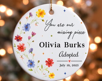 Adoption Ornament, Personalized Adoption Gift for New Parents, Gotcha Day Keepsake, Forever Family Christmas Ornament, Officially Adopted