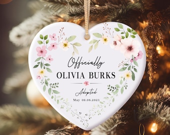 Adoption Ornament, Personalized Adoption Gift for New Parents, Gotcha Day Keepsake, Forever Family Christmas Ornament, Officially Adopted