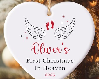 Baby First Christmas in Heaven, Baby Memorial Ornament, Infant Loss Ornament, Miscarriage Keepsake, Personalized Baby Loss Christmas Gift