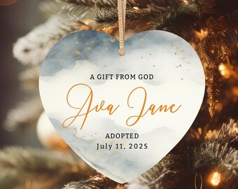 Adoption Ornament, Personalized Adoption Gift for New Parents, Gotcha Day Keepsake, Forever Family Christmas Ornament, Officially Adopted