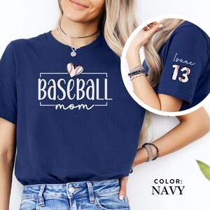 Custom Baseball Mom Shirt, Personalized Baseball Name & Number Tee, Sports Mom T-Shirt, Baseball Team Shirt, Game Day Outfit, Gift for Her